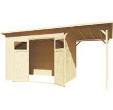 Abri de jardin Bertilo Fineline profilé en forme de losange Modern 4 Plus avec toit en appentis 501 x 231 cm naturel