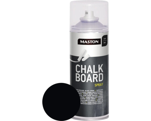 Laque à pulvériser tableau scolaire Maston noir 400 ml Spray tableau noir Mastons noir, finition mate