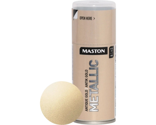 Laque à pulvériser Maston métallique ultra-brillante or 150 ml Laque à pulvériser Maston métallique ultra-brillante or 150 ml