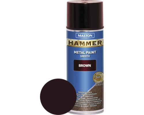 Spray de protection pour métaux Maston Hammer lisse marron 400 ml