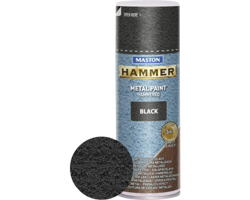 Spray de protection pour métaux Maston Hammer noir 400 ml
