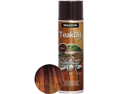 Peinture aérosol huile de teck Maston marron 500 ml Aérosol d''huile de teck Maston