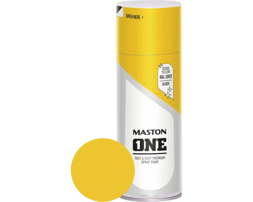 Peinture aérosol Maston ONE! brillante RAL 1003 jaune de sécurité 400 ml