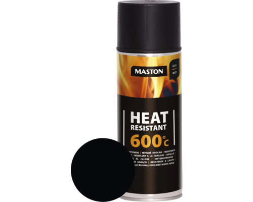 Spray laque thermique résistant à la chaleur Maston noir 400ml