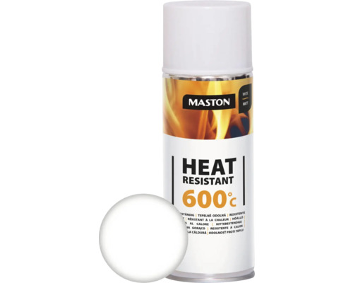 Spray laque thermique résistant à la chaleur Maston blanc 400ml-0