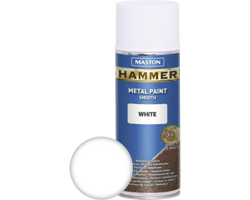 Spray de protection pour métaux Maston Hammer lisse blanc 400 ml Spray de protection pour métaux Maston Hammer lisse blanc 400 ml