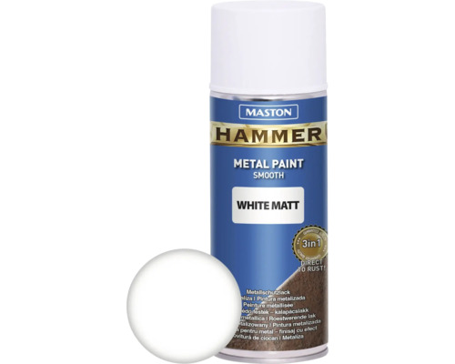 Spray de protection pour métaux Maston Hammer mat blanc 400 ml