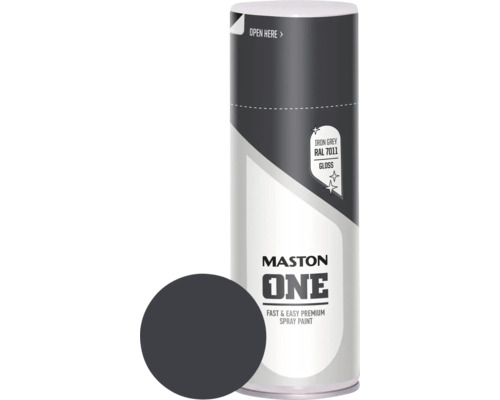 Sprühlack Maston ONE glänzend RAL 7011 eisengrau 400 ml Mastons One Spraydose Eisengrau RAL 7011 Glanz