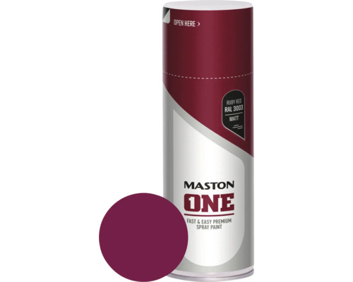 Peinture aérosol Maston ONE - mat RAL3003 Ruby Red 400 ml Maston One peinture en aérosol, rouge rubis, RAL 3003