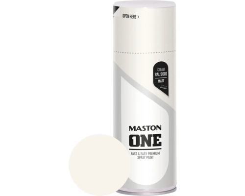 Peinture aérosol Maston ONE - mat RAL 9001 blanc crème 400 ml