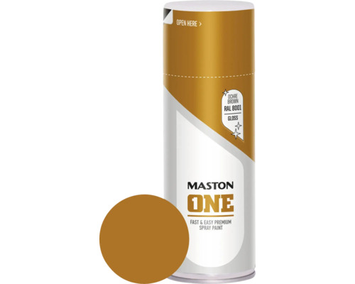 Peinture aérosol Maston ONE! brillante RAL 8001 brun terre de Sienne 400 ml