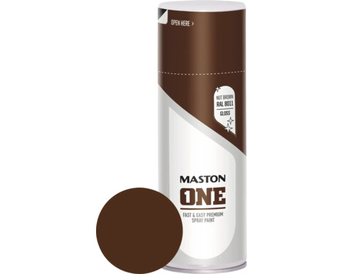 Sprühlack Maston ONE glänzend RAL 8011 nussbraun 400 ml Mastonspraydose in Nussbraun RAL 8011