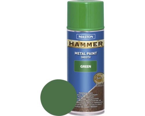 Spray de protection pour métaux Maston Hammer lisse vert 400 ml Spray de protection pour métaux Maston Hammer lisse vert 400 ml