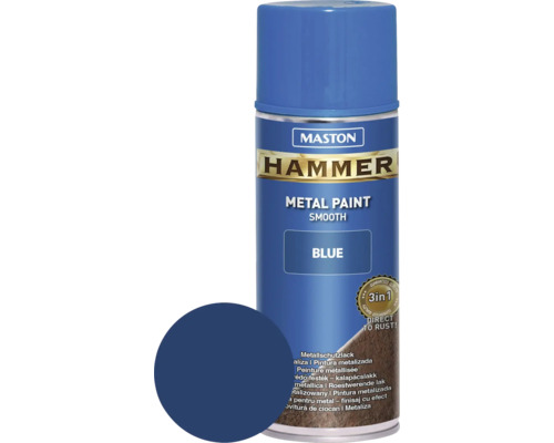 Sprühlack Maston Hammer Metallschutz glatt blau 400 ml