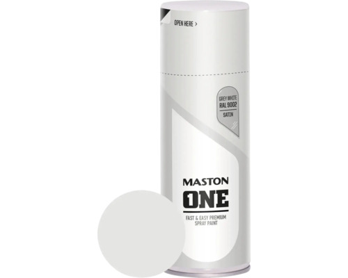 Sprühlack Maston ONE seidenmatt RAL 9002 grauweiß 400 ml Mastonspraydose in Grauweiß RAL 9002 mit Satin Finish