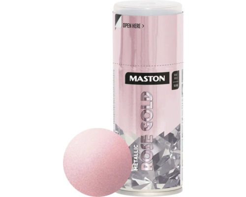 Peinture aérosol Maston métallique or rose 150 ml