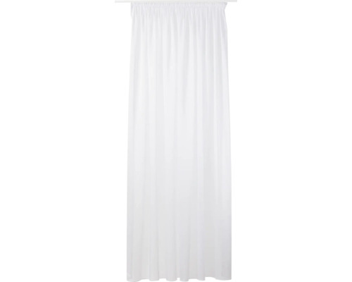 Rideau de douche blanc avec bande de fronces