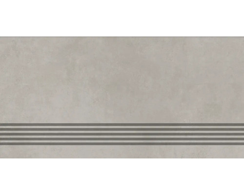 MIRAVA Feinsteinzeug Treppenstufe MANHATTAN Grey 30 x 60 x 0,9 cm matt rektifiziert