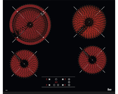 Plaque vitrocéramique avec facettes TEKA 60 x 51 mm 4 zones de cuisson TR6420 Plaque de cuisson vitrocéramique avec quatre zones de cuisson de Teka
