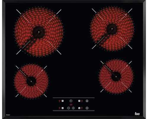 Glaskeramikkochfeld mit Facettenschliff TEKA 60 x 51 mm 4 Kochzonen TR6415