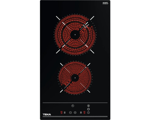 Glaskeramikkochfeld mit Facettenschliff TEKA 30 x 51 mm 2 Kochzonen TZC32320BKTTC
