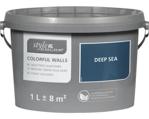 Peinture mur et plafond StyleColor COLORFUL WALLS deep sea 1 l
