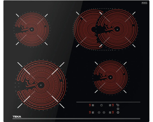 Plaque de cuisson vitrocéramique avec cadre TEKA 60 x 51,5 mm 2 foyers TTB64320PLVBK