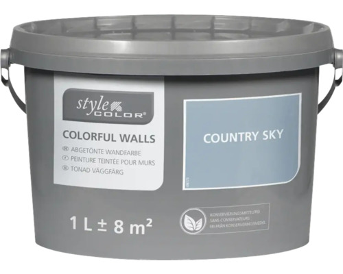 Peinture mur et plafond StyleColor COLORFUL WALLS country sky 1 l Pot de peinture Style Color Colorful Walls peinture teintée pour murs Country Sky, 1 litre