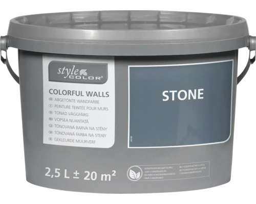 Peinture mur et plafond StyleColor COLORFUL WALLS stone 2,5 l Seau de peinture murale teintée, 2,5 litres