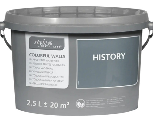 Peinture mur et plafond StyleColor COLORFUL WALLS history 2,5 l Seau de 2,5 litres de peinture murale teintée History