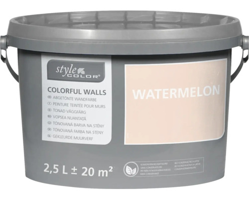 Peinture mur et plafond StyleColor COLORFUL WALLS watermelon 2,5 l Seau de peinture murale teintée, 2.5 litres