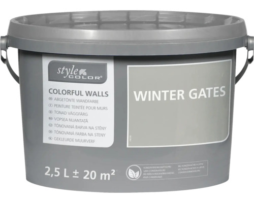 StyleColor COLORFUL WALLS Wand- und Deckenfarbe winter gates 2,5 L Eimer mit 2,5 Liter abgetönter Wandfarbe Winter Gates