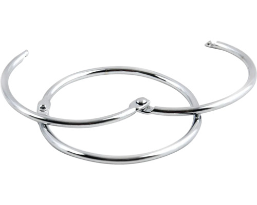 Drei Metallringe zum Binden von Dokumenten