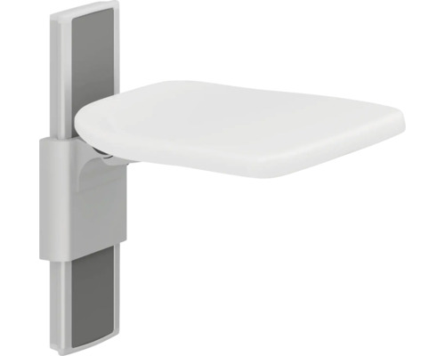 Siège de douche rabattable Pressalit PLUS aluminium/blanc brillant R5520112000 Siège de douche mural pour installation dans la salle de bains