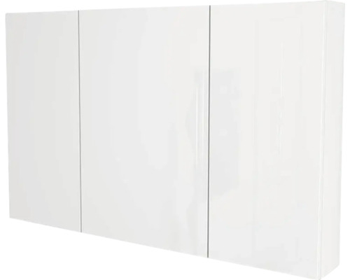 Armoire de toilette Devo Vena 2.0 lxhxp 110x70x15 cm arctic white haute brillance Armoire de toilette à trois portes pour la salle de bain