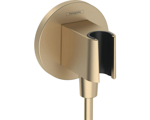 Raccordement mural avec support de douchette hansgrohe FixFit S brushed bronce brossé26888140