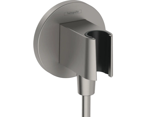 Raccordement mural avec support de douchette hansgrohe FixFit S brushed black chrome 26888340