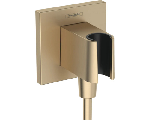 Raccordement mural avec support de douchette hansgrohe FixFit E brushed bronce brossé 26889140