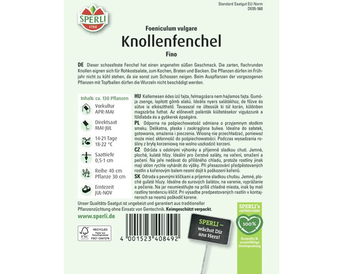 Sachet de graines de fenouil bulbeux Fino de la marque Sperli