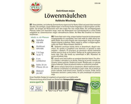 Sachet de graines Muflier mélange demi-haut