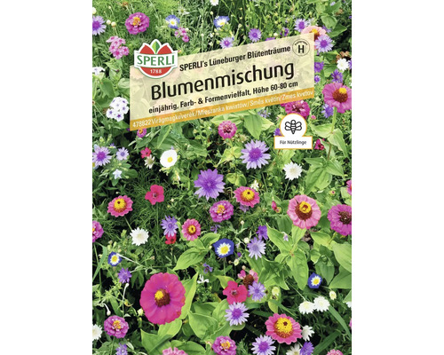 Mischung SPERLI's Lüneburger Blütenträume Sperli Samenfestes Saatgut Blumensamen Samenpackung Blumenmischung einjährig, Höhe 60 bis 80 cm
