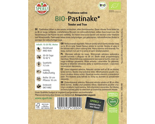Sachet de graines de panais biologiques Sperli