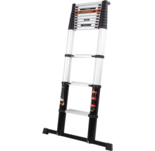 Teleskopleiter aus Aluminium mit mehreren Sprossen.