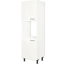 Armoire haute de cuisine avec deux portes et un compartiment ouvert