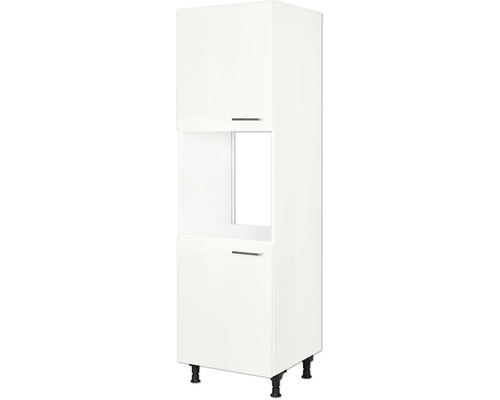 Meuble haut pour four avec porte NOBILIA Modern 60 x 58 x 231 cm façade blanc à haute brillance corps blanc butée gauche monté