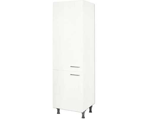 Armoire à provisions NOBILIA Modern 60 x 58 x 231 cm façade blanc à haute brillance corps blanc butée gauche monté