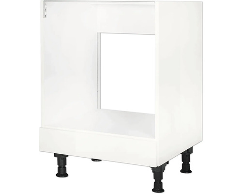 Caisson pour cuisinière avec tiroir NOBILIA Modern 60 x 58 x 87 cm façade blanc à haute brillance corps blanc monté