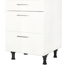 Armoire encastrée sous plaque de cuisson NOBILIA Modern lxpxh 60 x 58 x 87 cm blanc alpin haute brillance prémonté