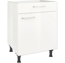 Armoire encastrée sous plaque de cuisson NOBILIA Modern lxpxh 60 x 58 x 87 cm blanc alpin haute brillance prémonté tirant droite