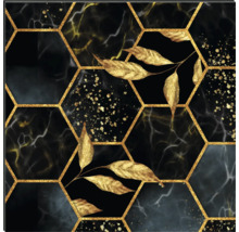 Panneau décoratif avec motif de feuilles et design hexagonal